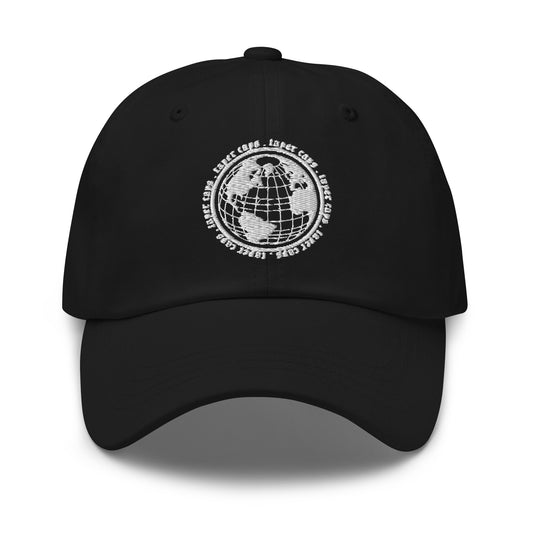 Dad hat Circle Earth White Embroidery