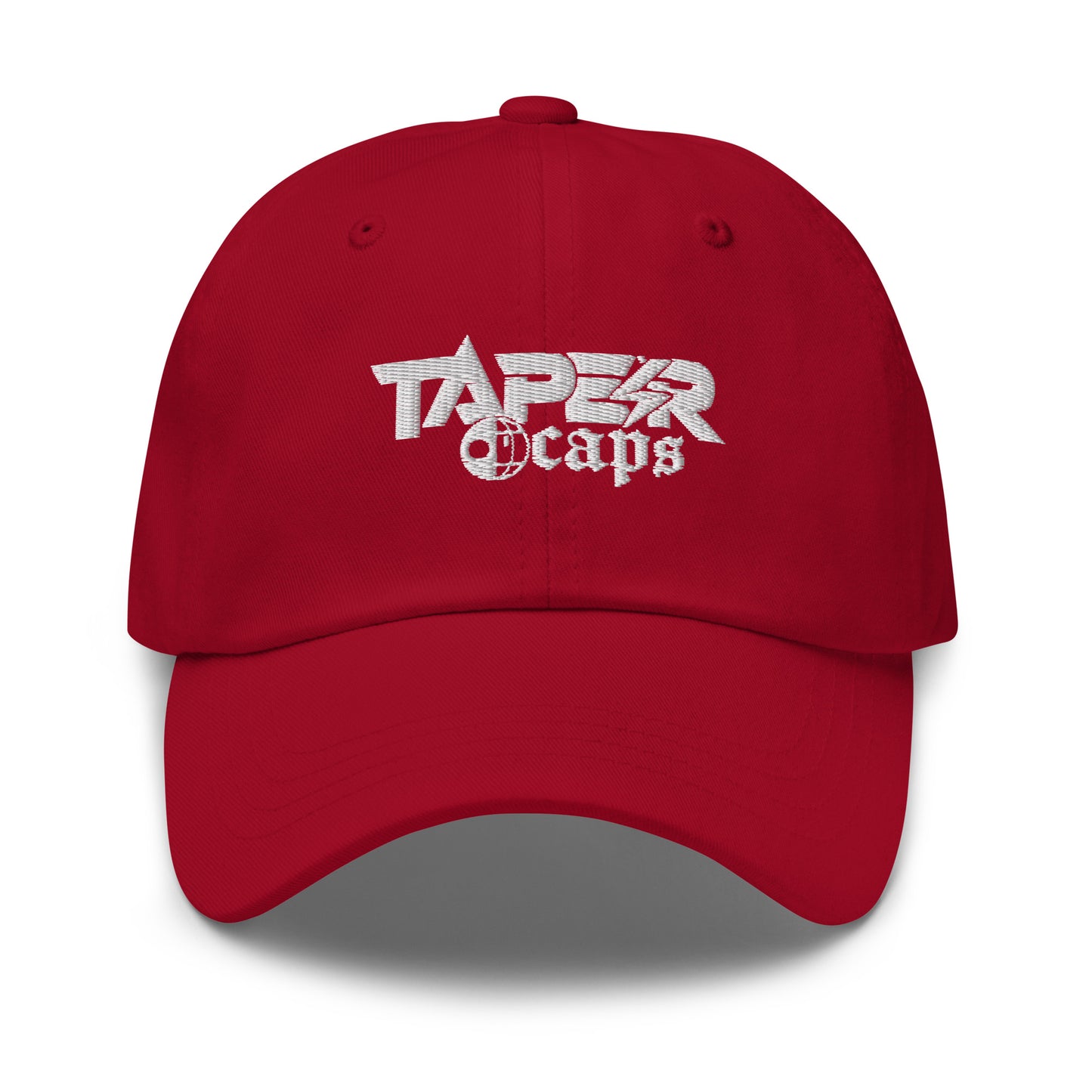 Dad hat Taper Caps White Embroidery