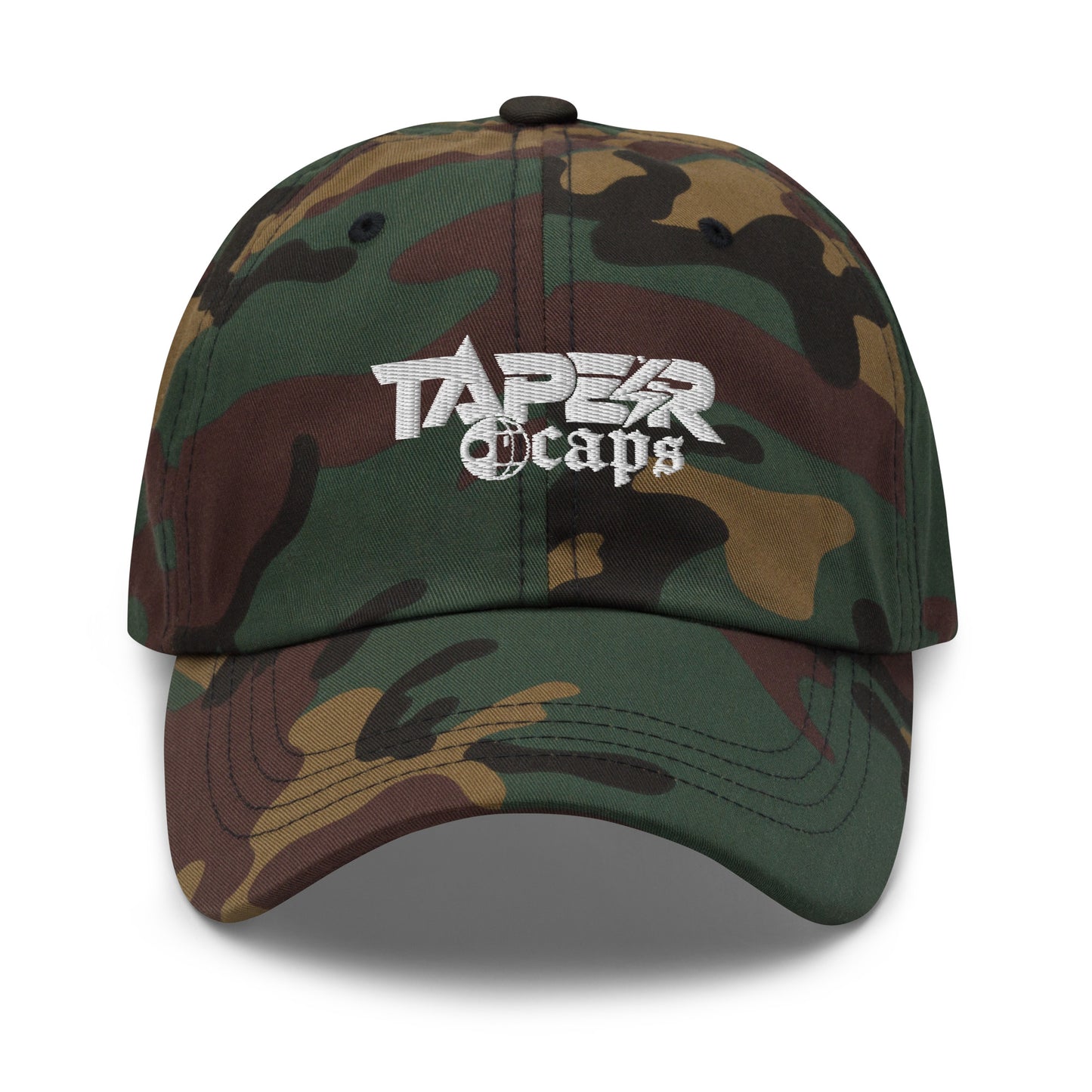 Dad hat Taper Caps White Embroidery