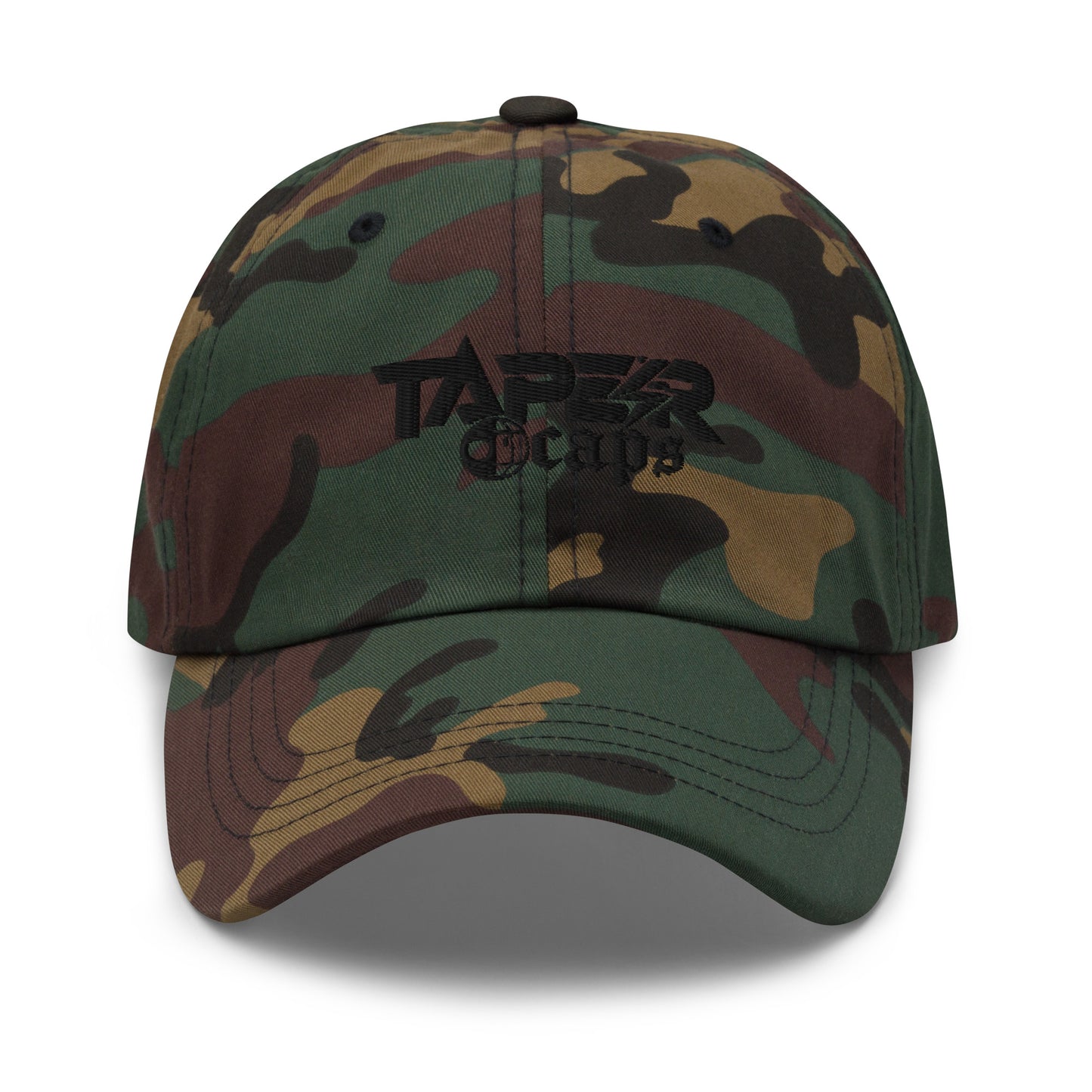 Dad hat Taper Caps Black Embroidery