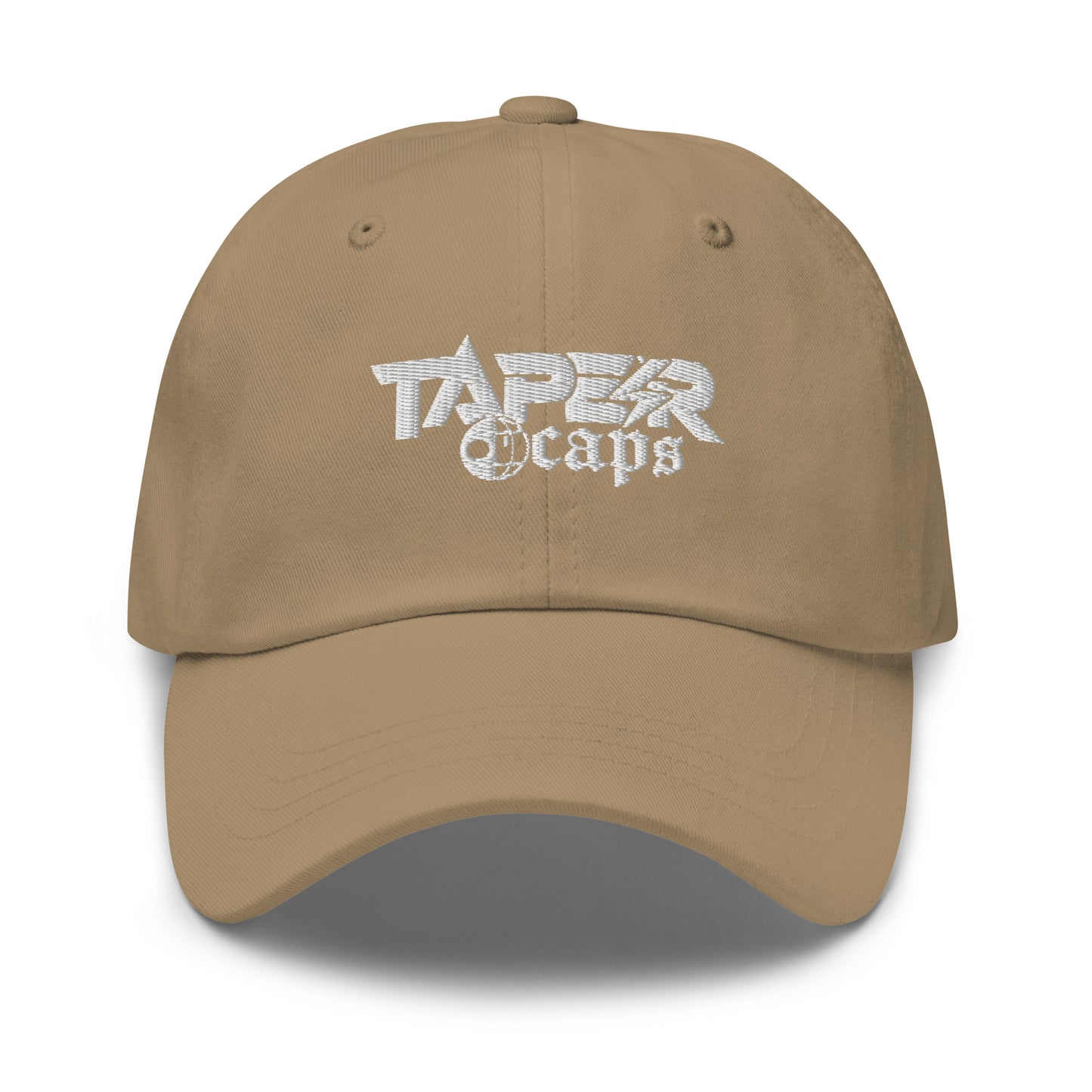 Dad hat Taper Caps White Embroidery