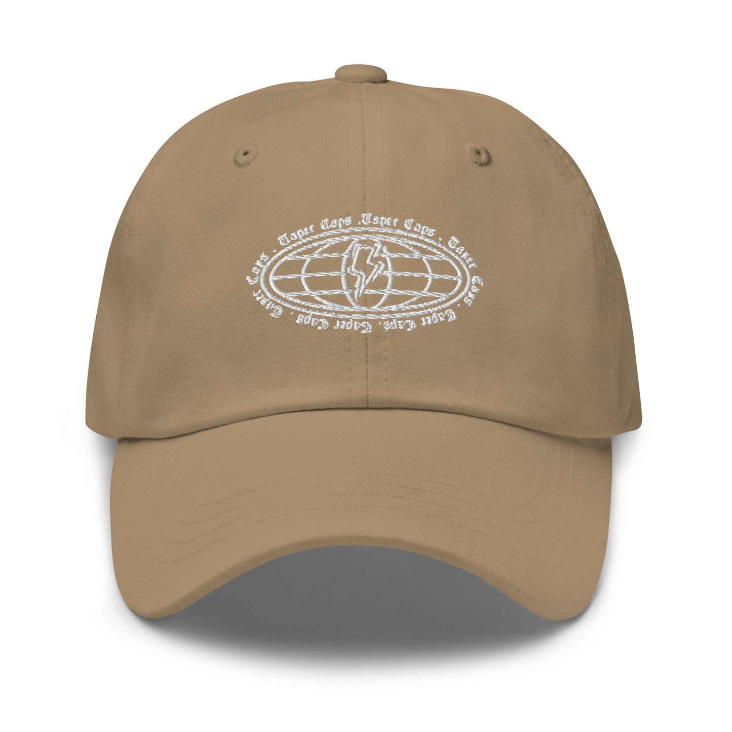 Dad hat Oval Earth White Embroidery