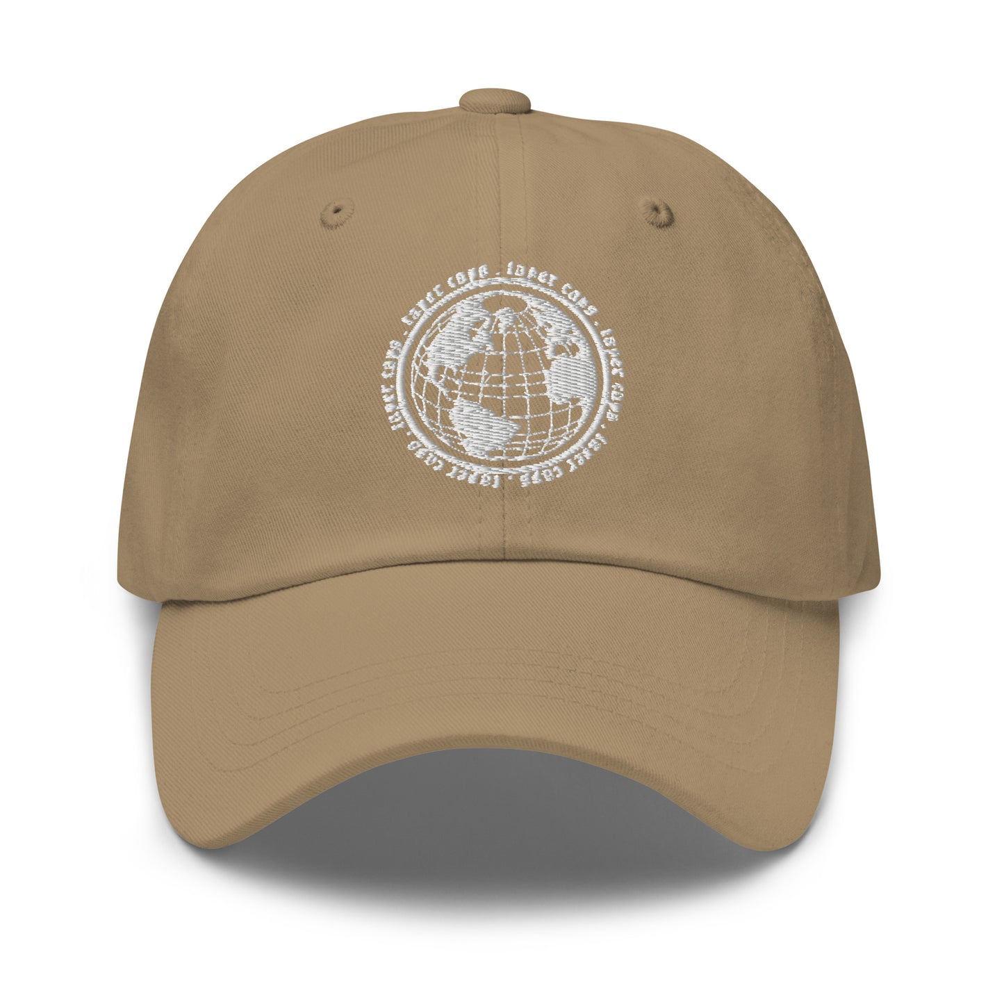 Dad hat Circle Earth White Embroidery