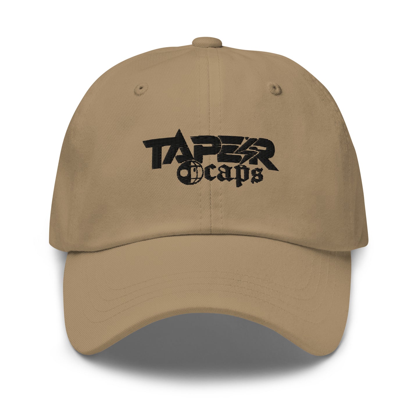 Dad hat Taper Caps Black Embroidery