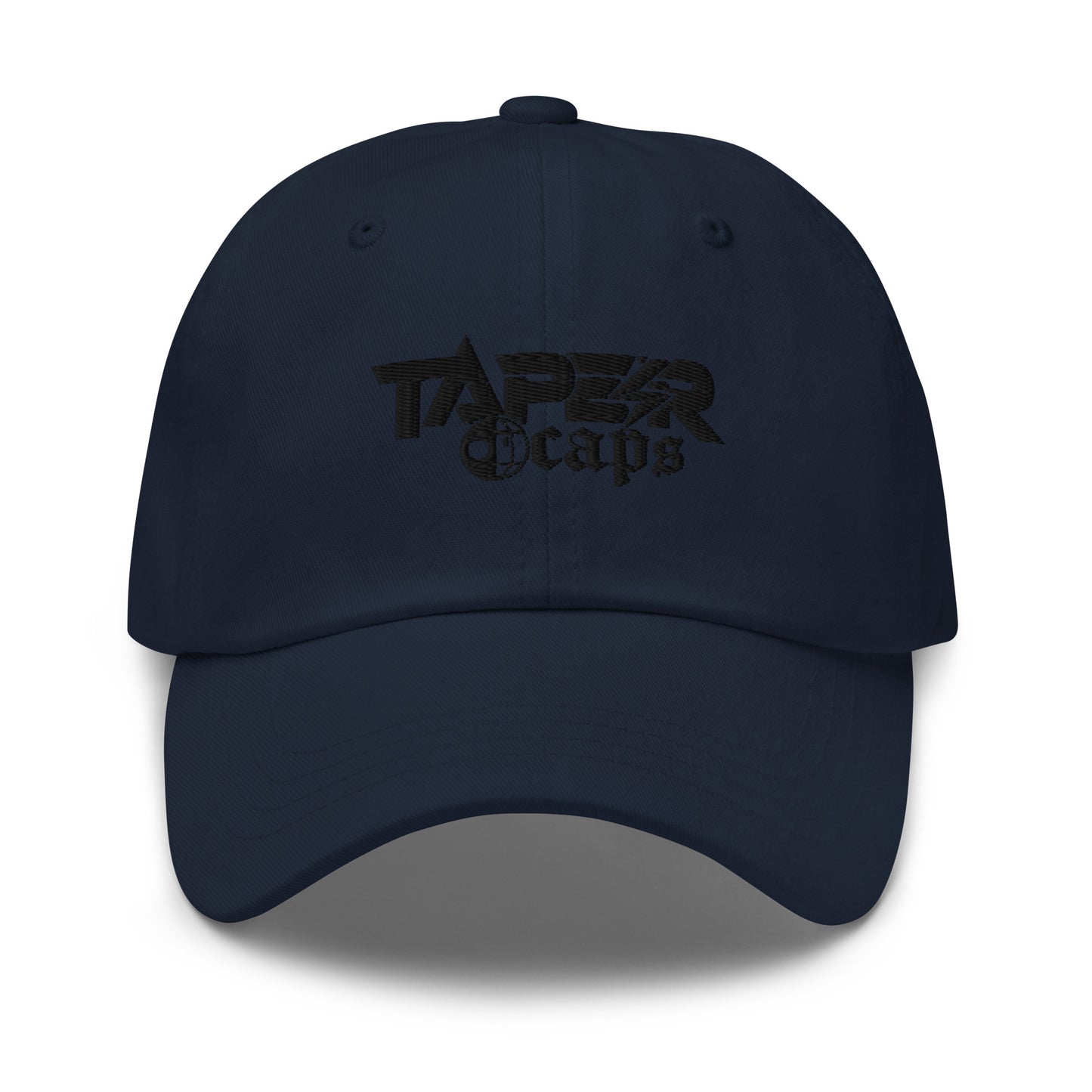 Dad hat Taper Caps Black Embroidery