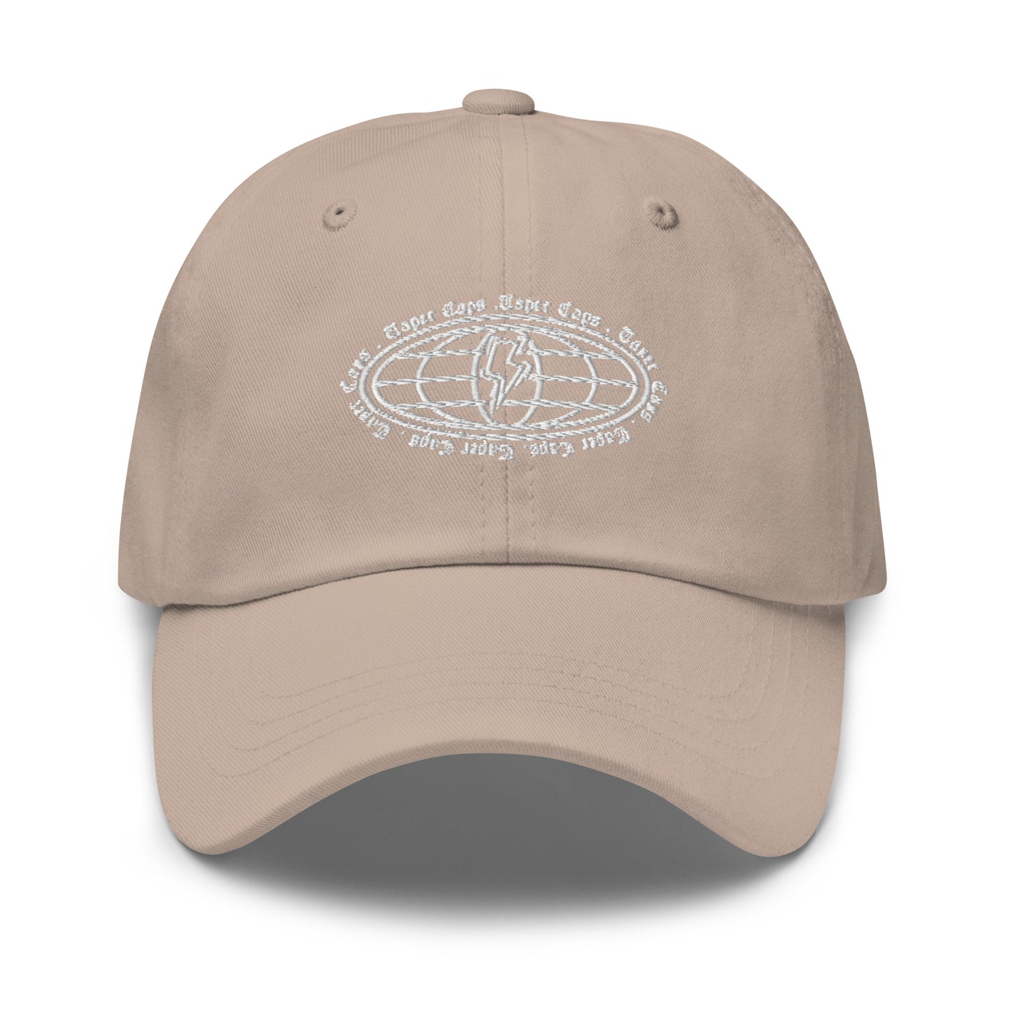 Dad hat Oval Earth White Embroidery