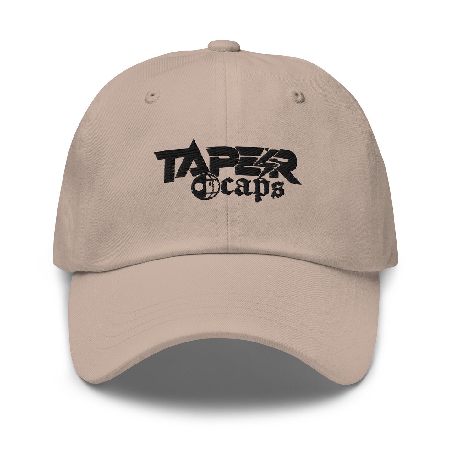 Dad hat Taper Caps Black Embroidery