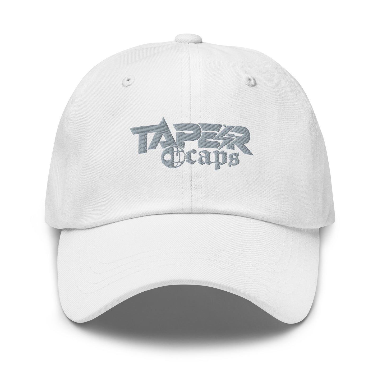 Dad hat Taper Caps Silver Embroidery